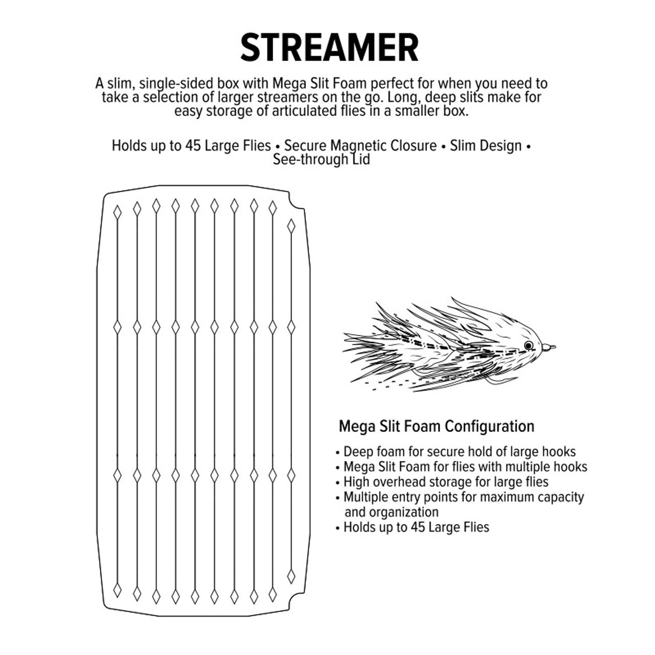 UPG Foam Streamer Fly Box