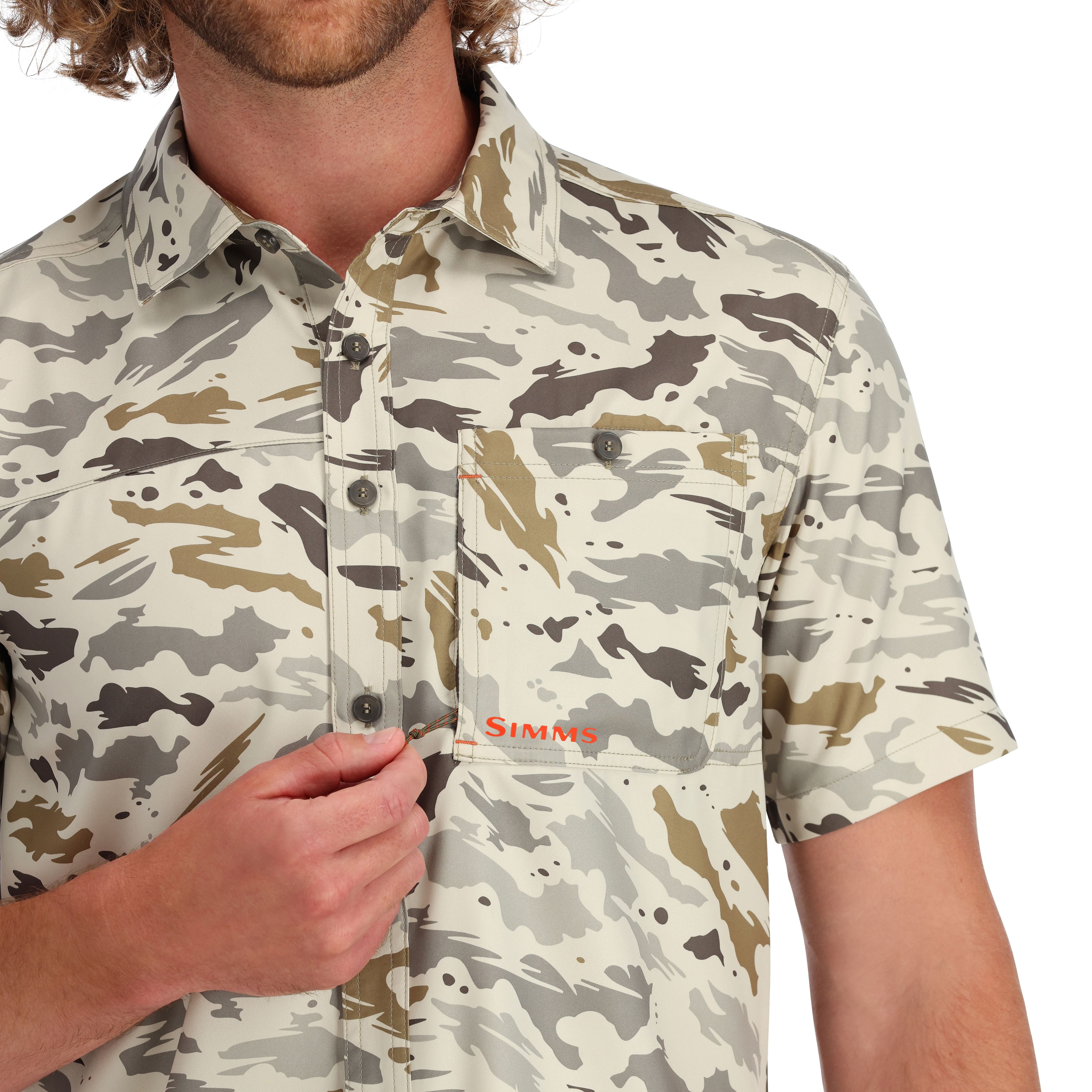 Simms Challenger SS Shirt Ghost Camo Stone Image 04