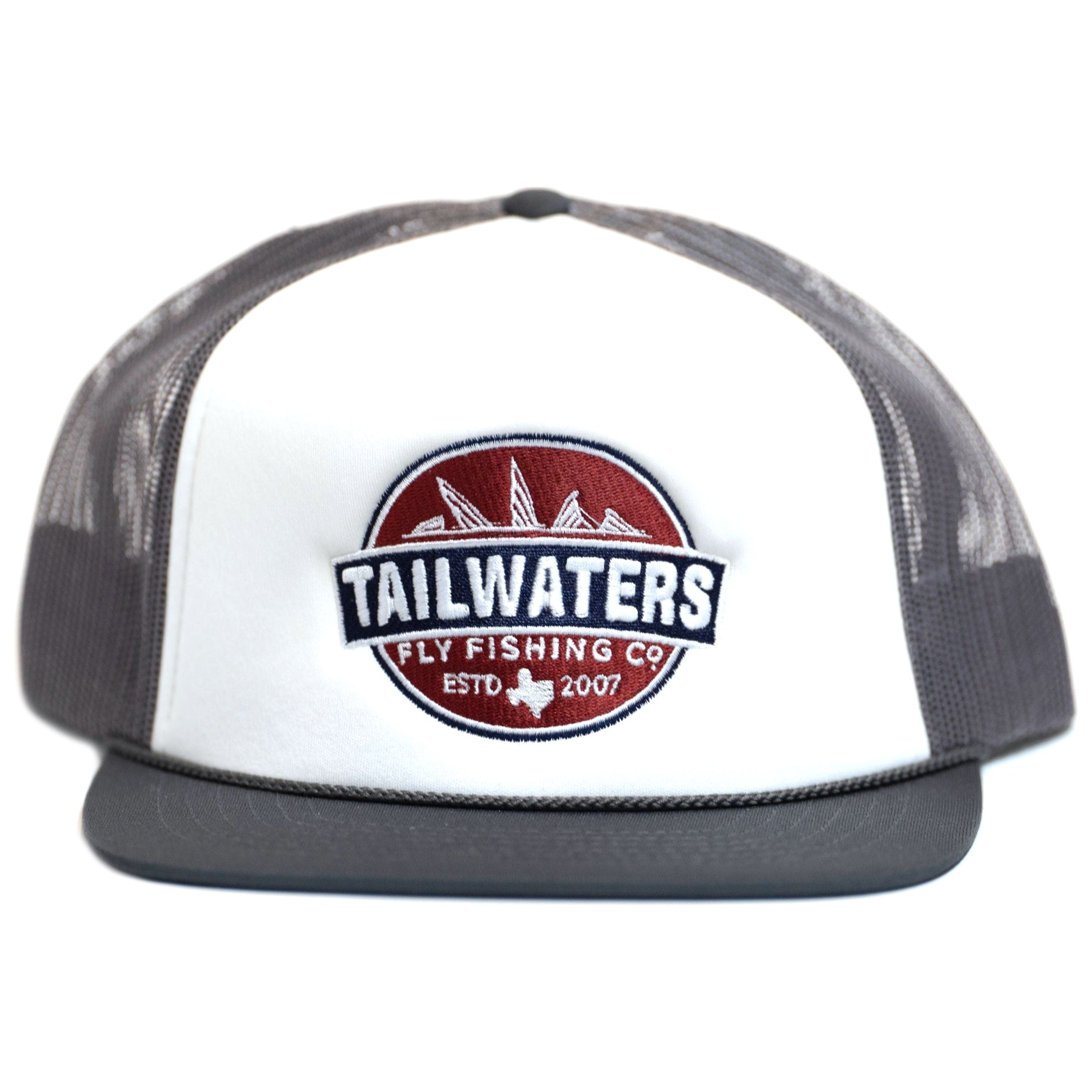 Tailwaters Fly Fishing Classic Logo Foam Trucker Hat White / Charcoal Image 01