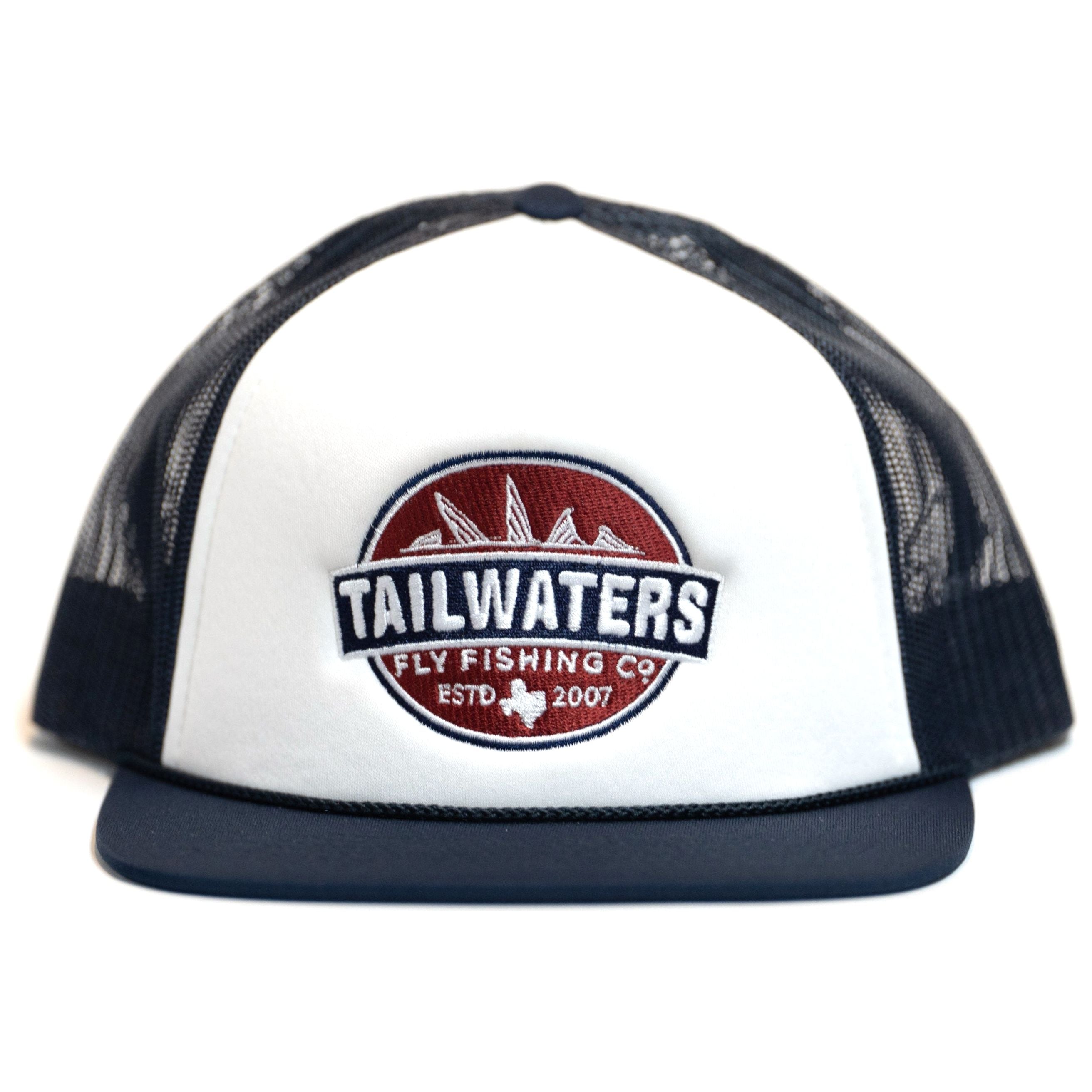 Tailwaters Fly Fishing Classic Logo Foam Trucker Hat White / Navy Image 01