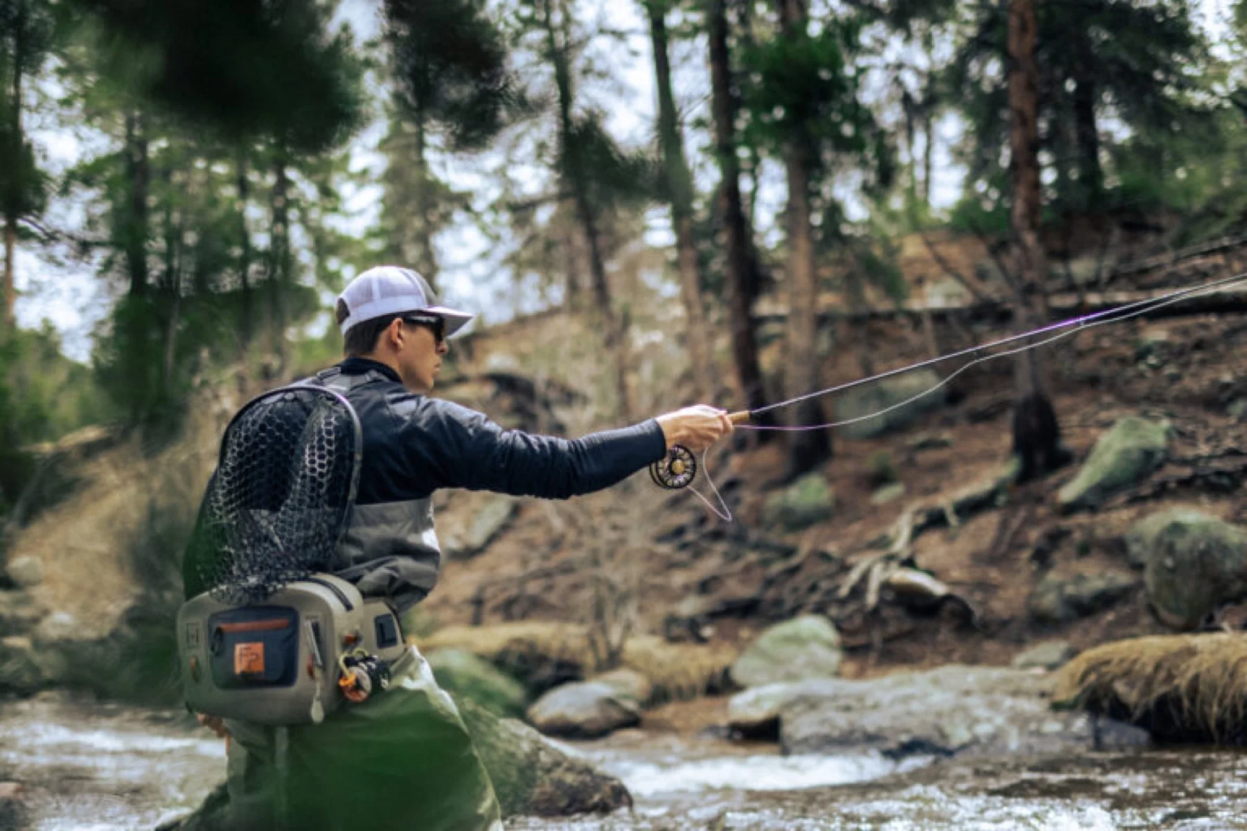 A TFO fly rod in use