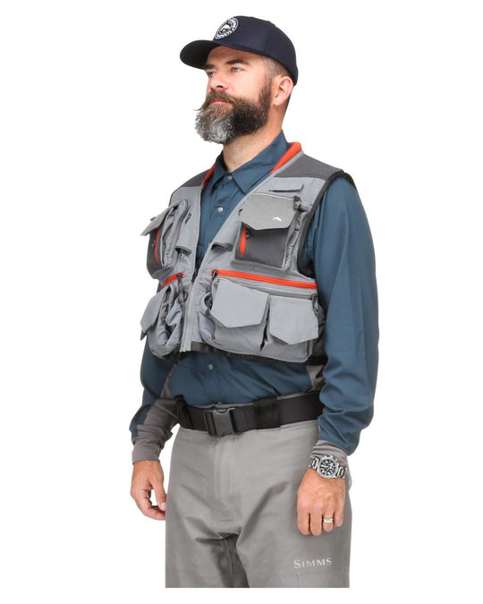 Simms Guide Vest, Crop, worn