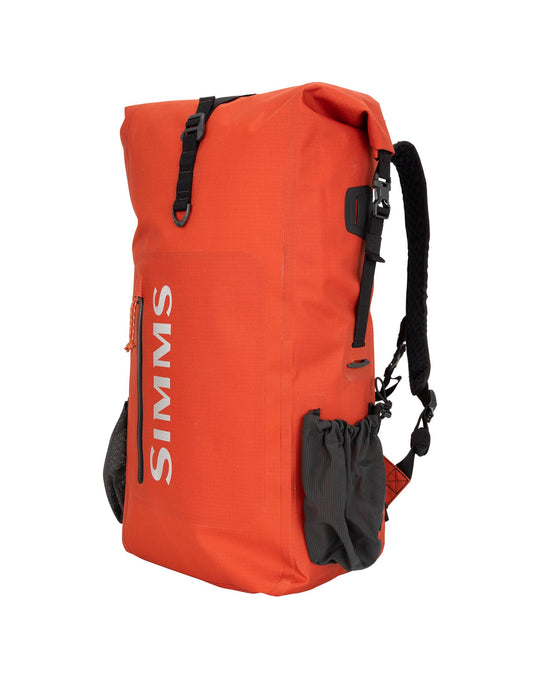 Simms Dry Creek Rolltop Backpack, Simms Orange, front view