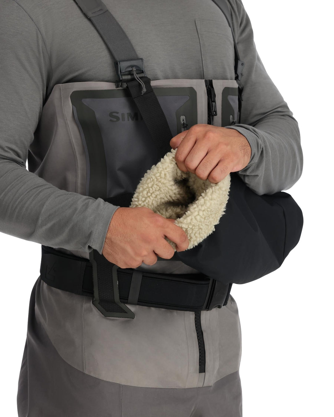 Simms Bulkley Hand Muff, worn, view 2