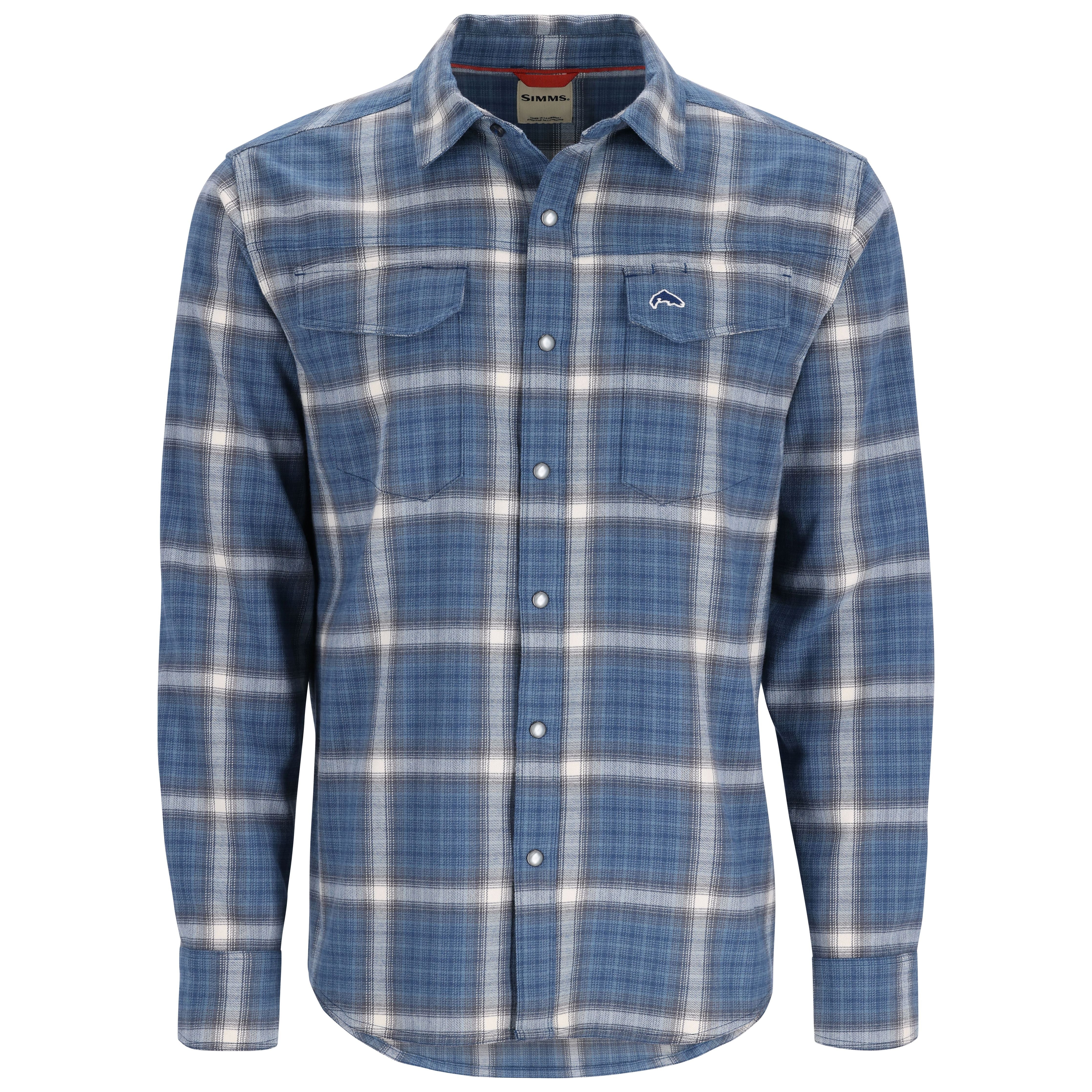 Simms Gallatin Flannel LS Shirt Neptune Ombre Plaid Image 01