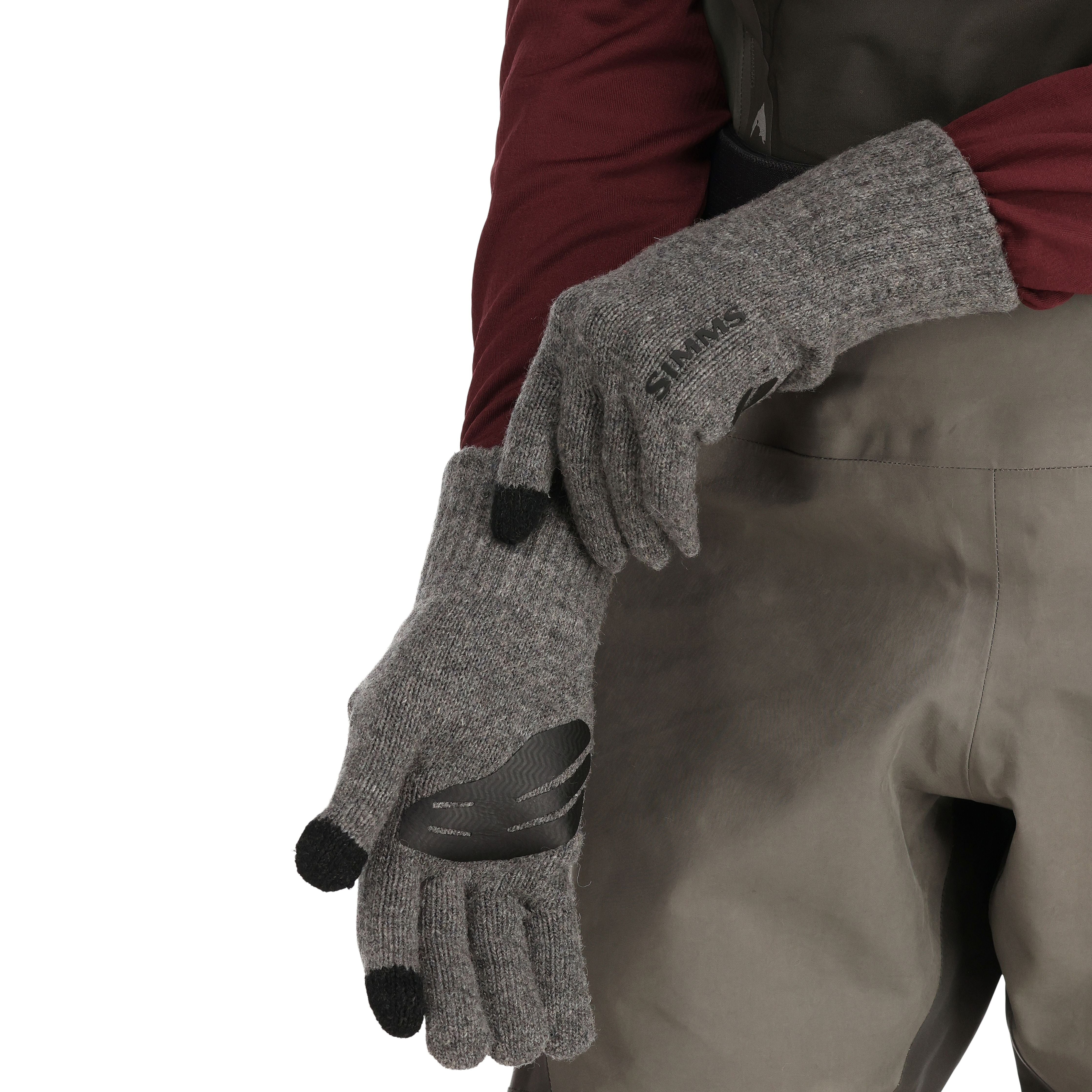 Simms Wool Full Finger Glove Steel Image 06