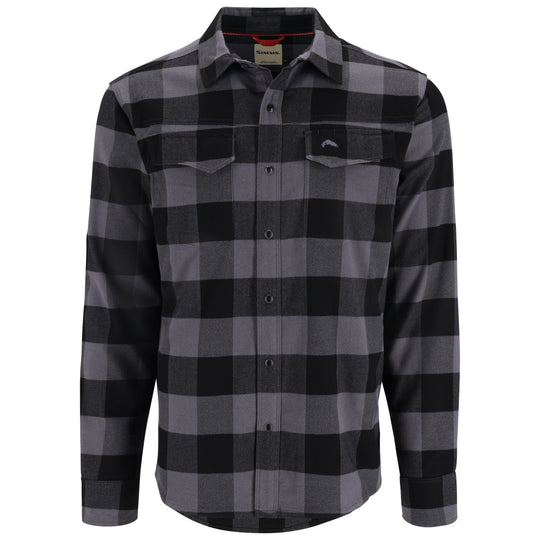 Simms Men's Gallatin Flannel LS Shirt Slate Buffalo Check Image 01