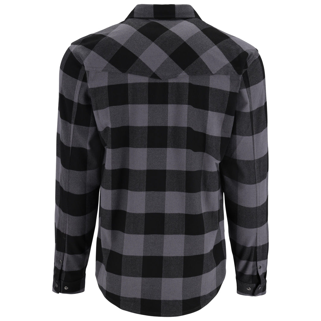 Simms Men's Gallatin Flannel LS Shirt Slate Buffalo Check Image 02