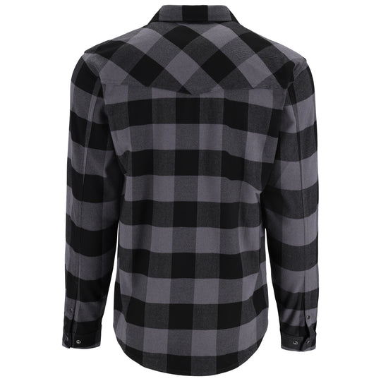 Simms Men's Gallatin Flannel LS Shirt Slate Buffalo Check Image 02