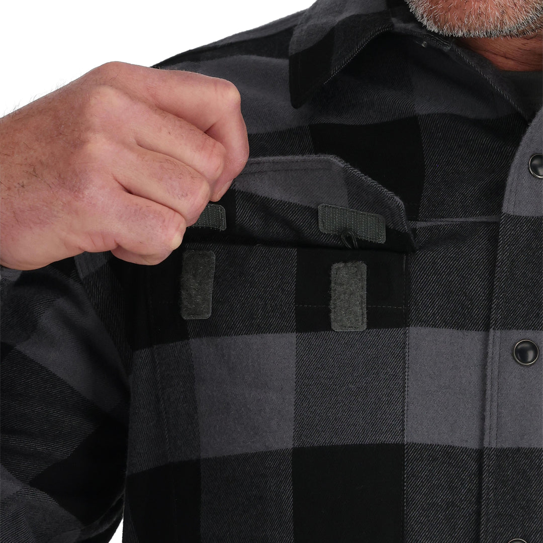 Simms Men's Gallatin Flannel LS Shirt Slate Buffalo Check Image 05