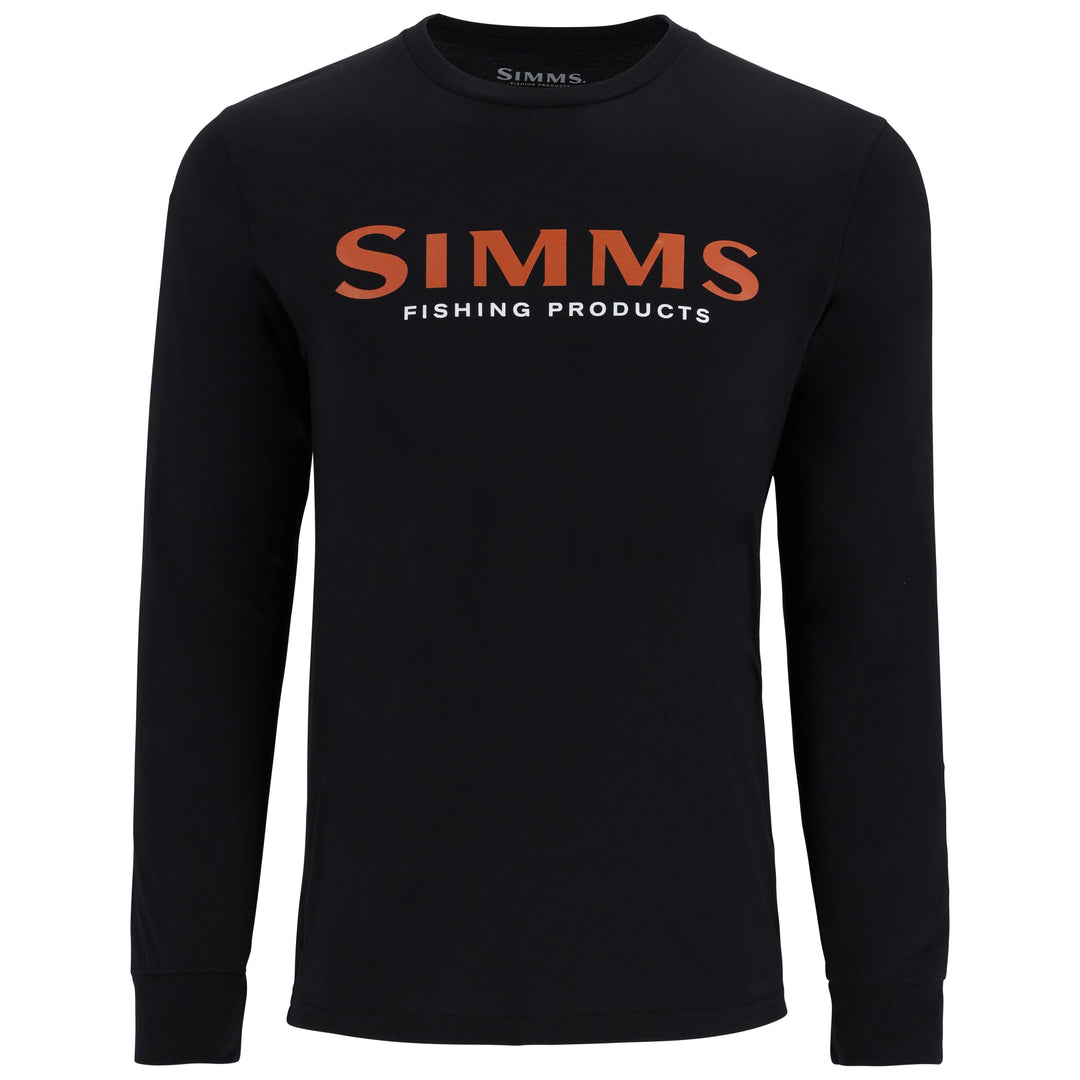 Simms Men's Logo LS T-Shirt Jet Black Image 01