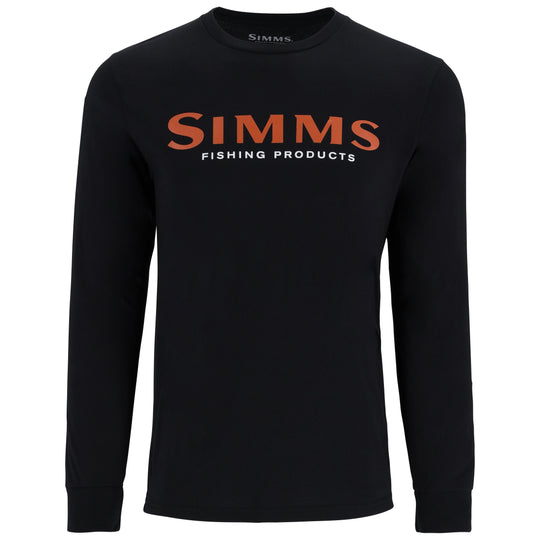 Simms Men's Logo LS T-Shirt Jet Black Image 01
