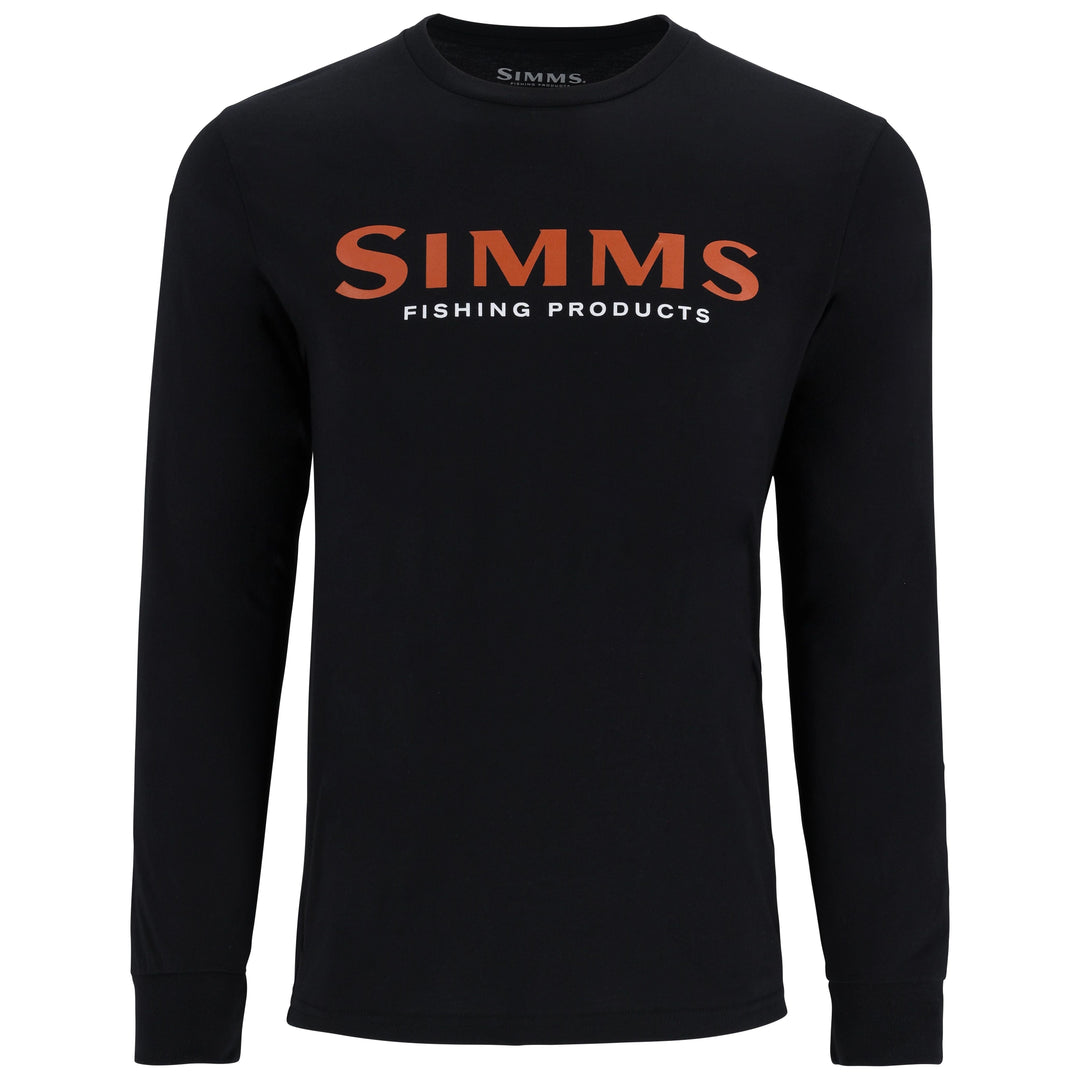Simms Men's Logo LS T-Shirt Jet Black Image 01