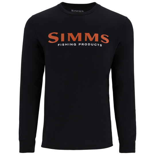 Simms Men's Logo LS T-Shirt Jet Black Image 01