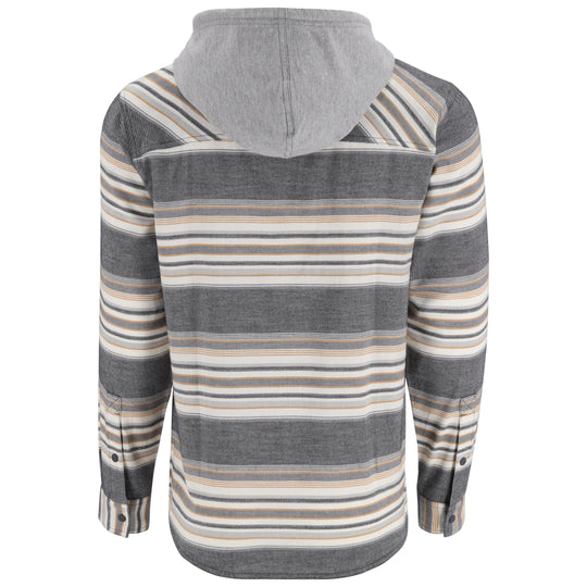 Simms Men's Santee Flannel Hoody Black/Slate Blanket Stripe Image 02