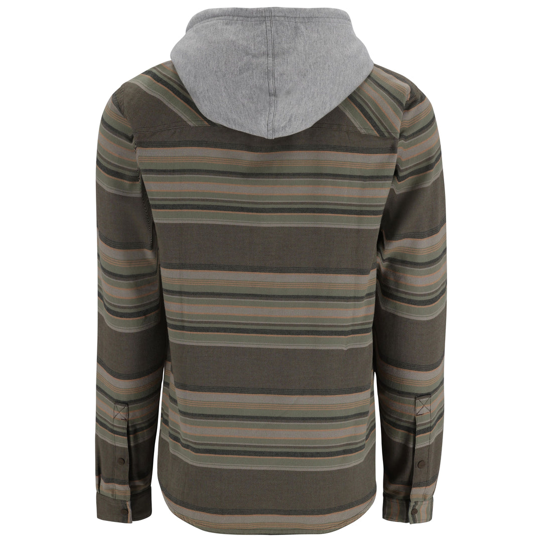 Simms Men's Santee Flannel Hoody Hickory/Dolomite Blanket Stripe Image 02
