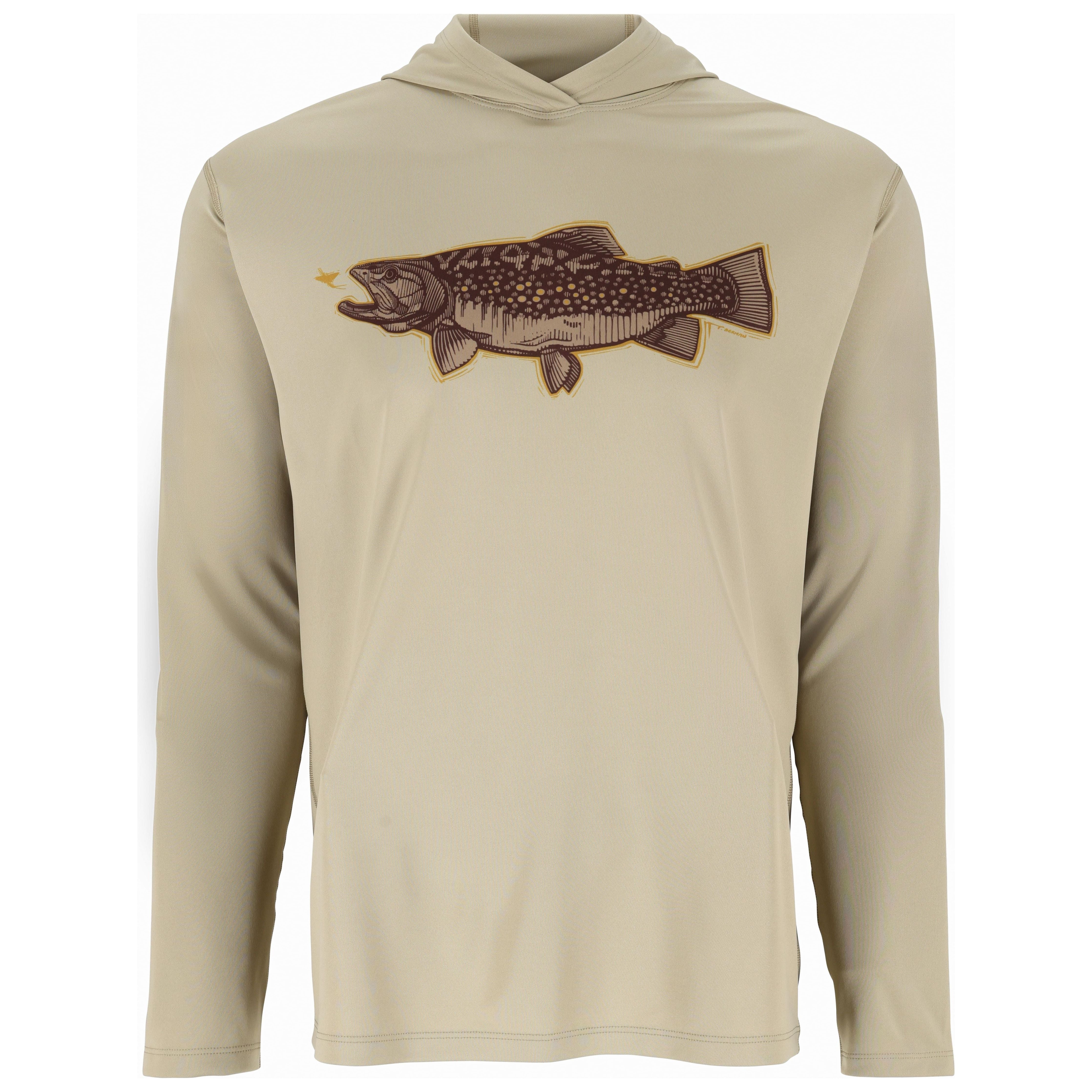 Simms Men's Tech Hoody - Artist Series Stone Trout Fly Image 01