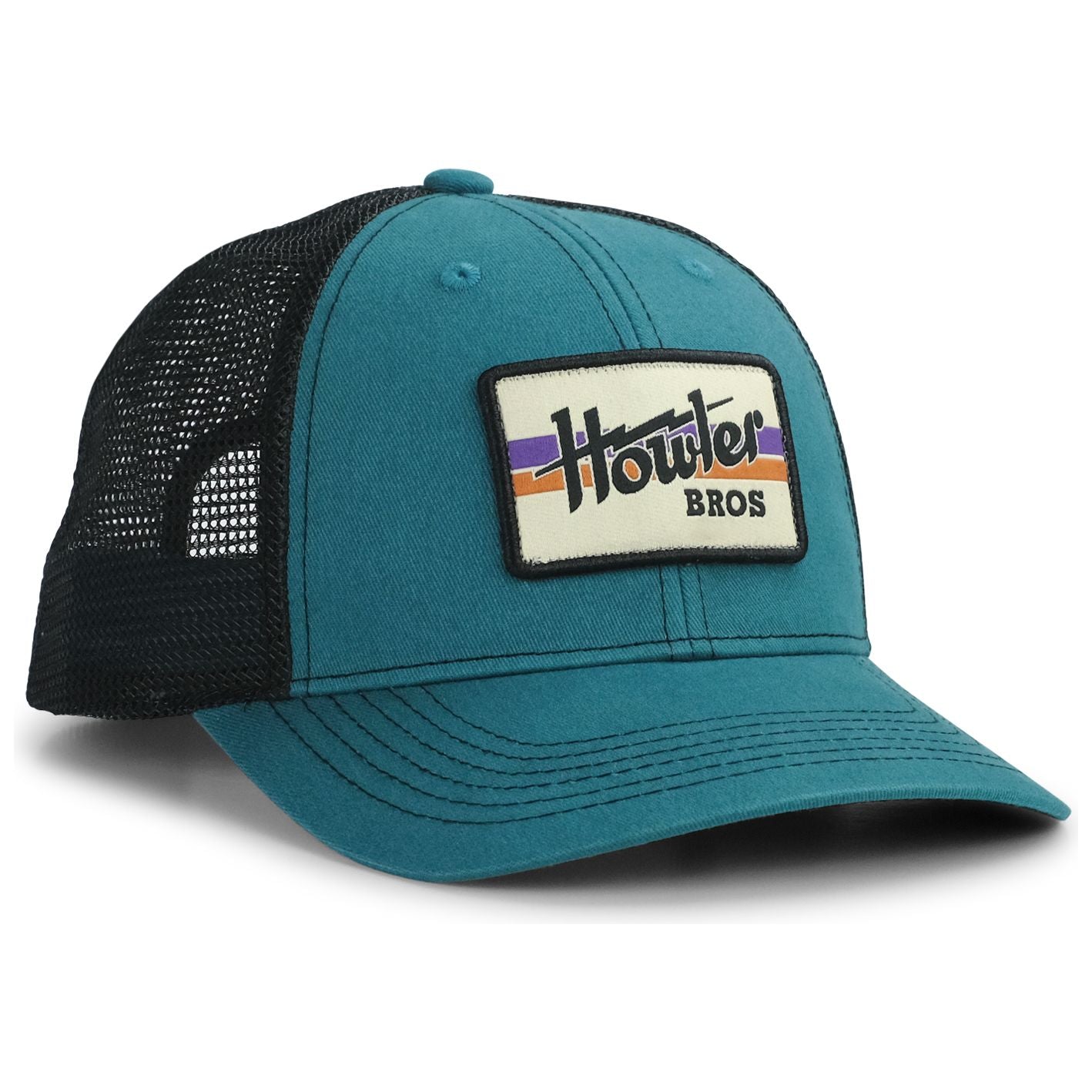 Howler Brothers Standard Hats: Howler Electric Stripe : Dark Teal/ Black Image 01