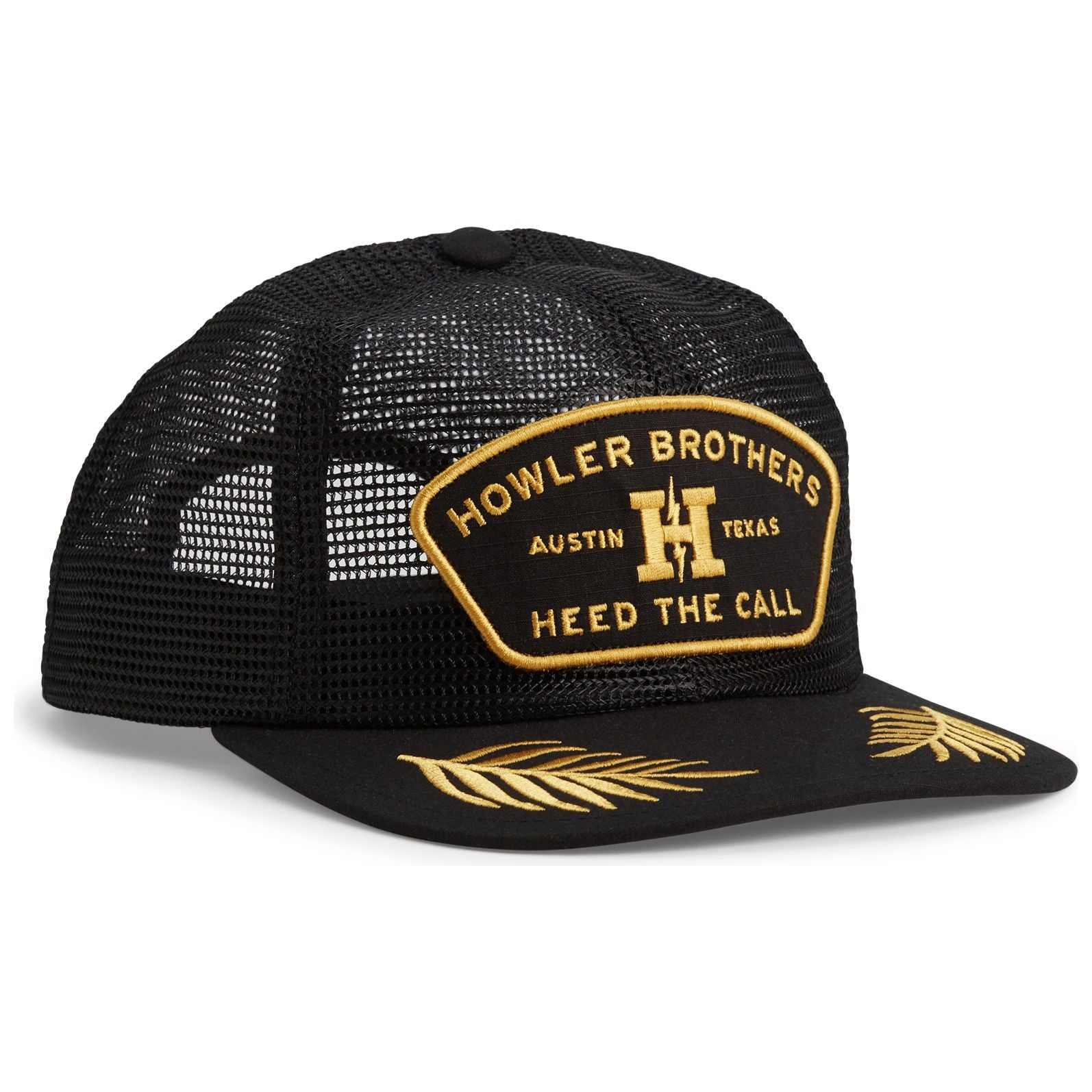 Howler Brothers Unstructured Snapback Hats: Howler Feedstore : Black/ Gold Image 01