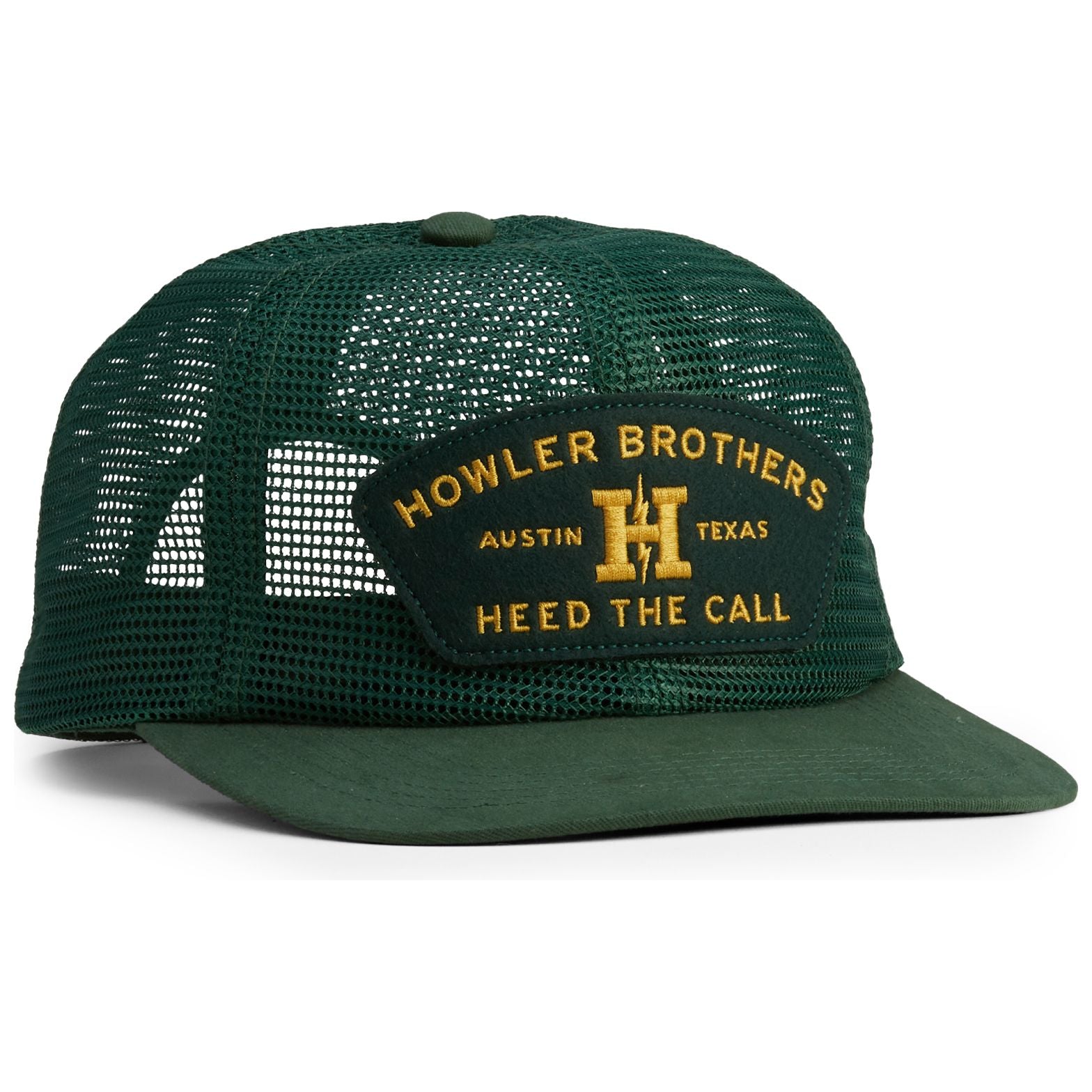 Howler Brothers Unstructured Snapback Hats: Howler Feedstore : Pine Green Mesh Image 01