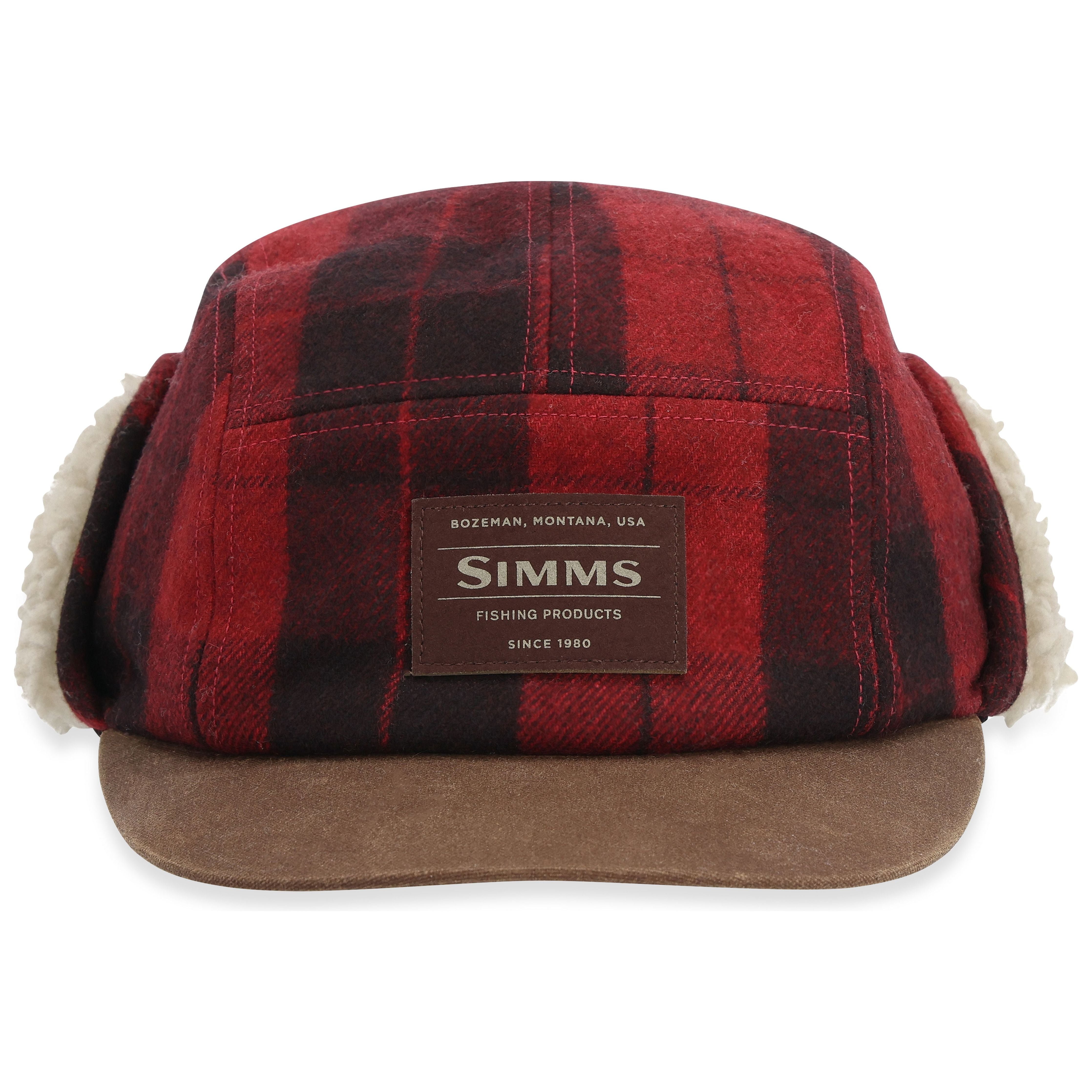 Simms Coldweather Cap Red Buffalo Plaid Image 01