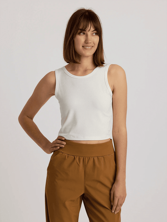 Free Fly Women's Ribbed Bamboo Long Sleeve, Sea Salt