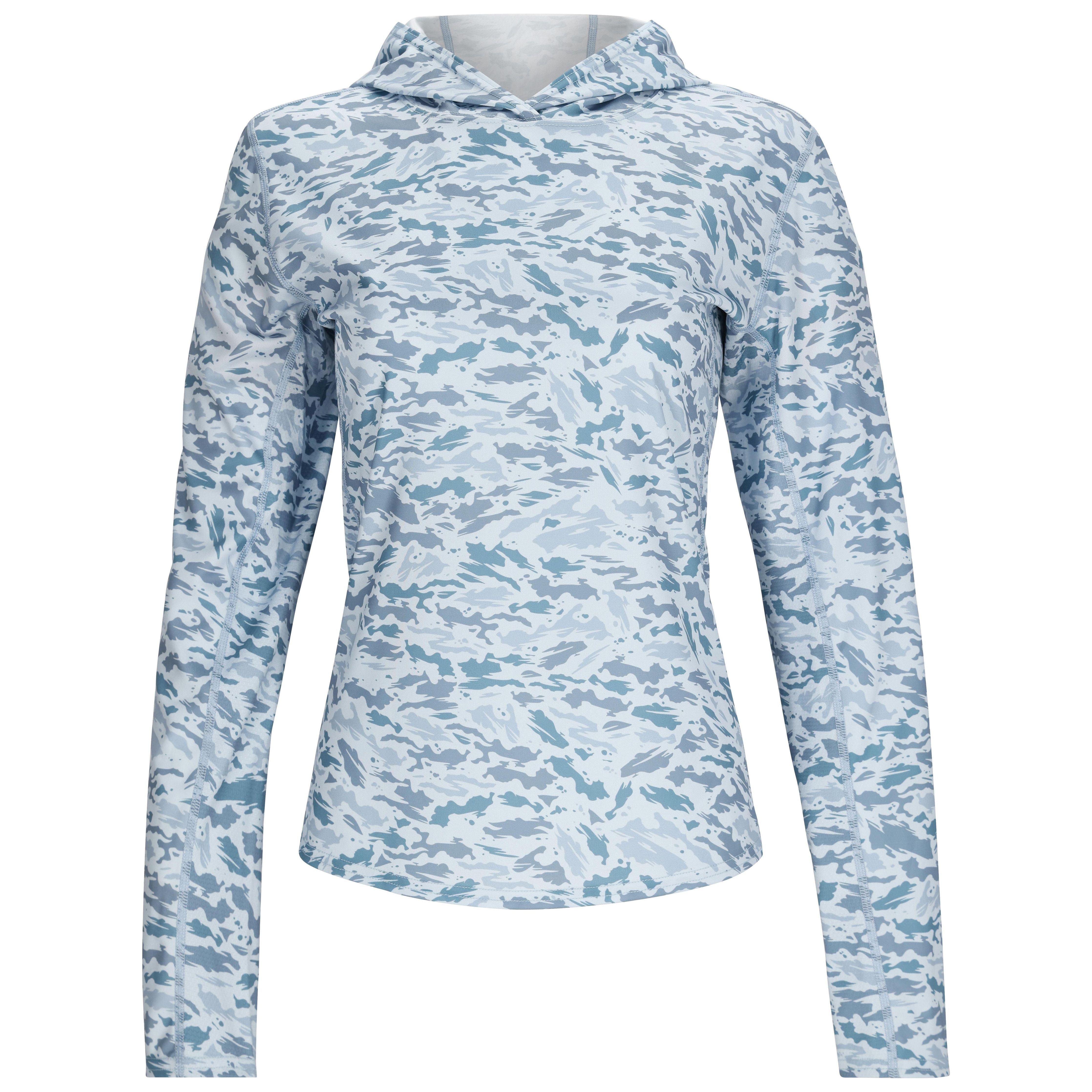 Simms Women's Challenger Solar Hoody Ghost Camo Neptune Image 01