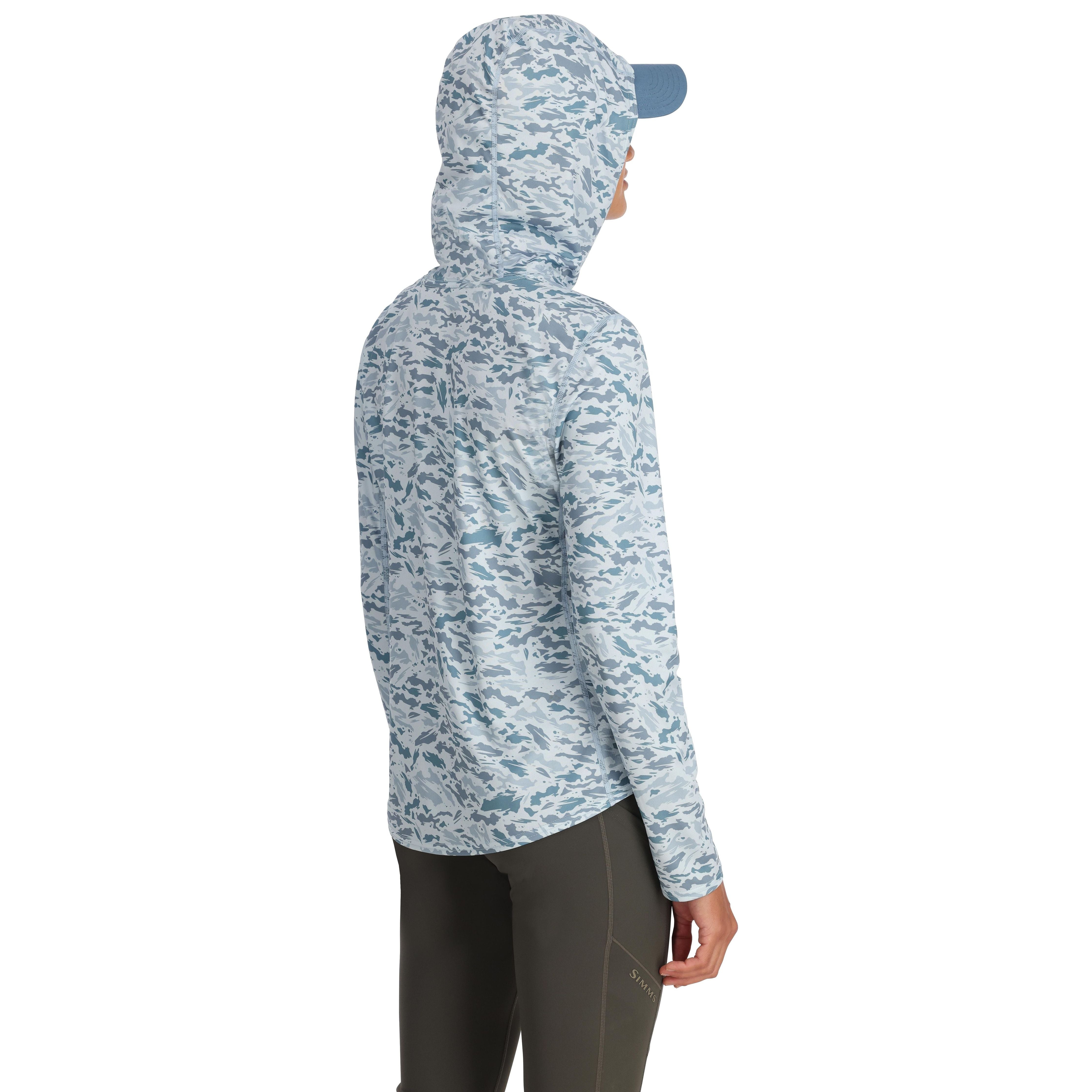 Simms Women's Challenger Solar Hoody Ghost Camo Neptune Image 03