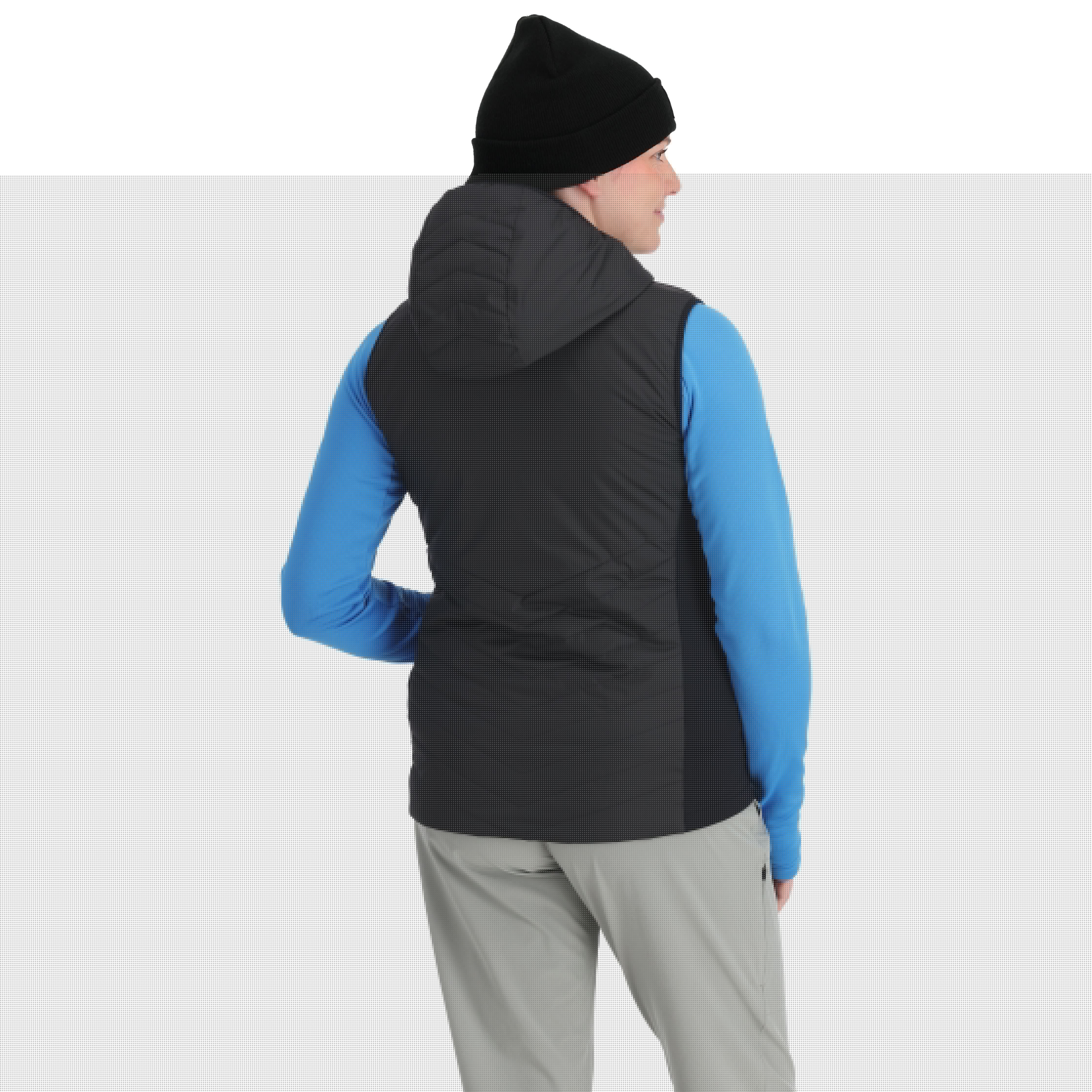 Simms Women's Fall Run Hybrid Hooded Vest Black Image 03