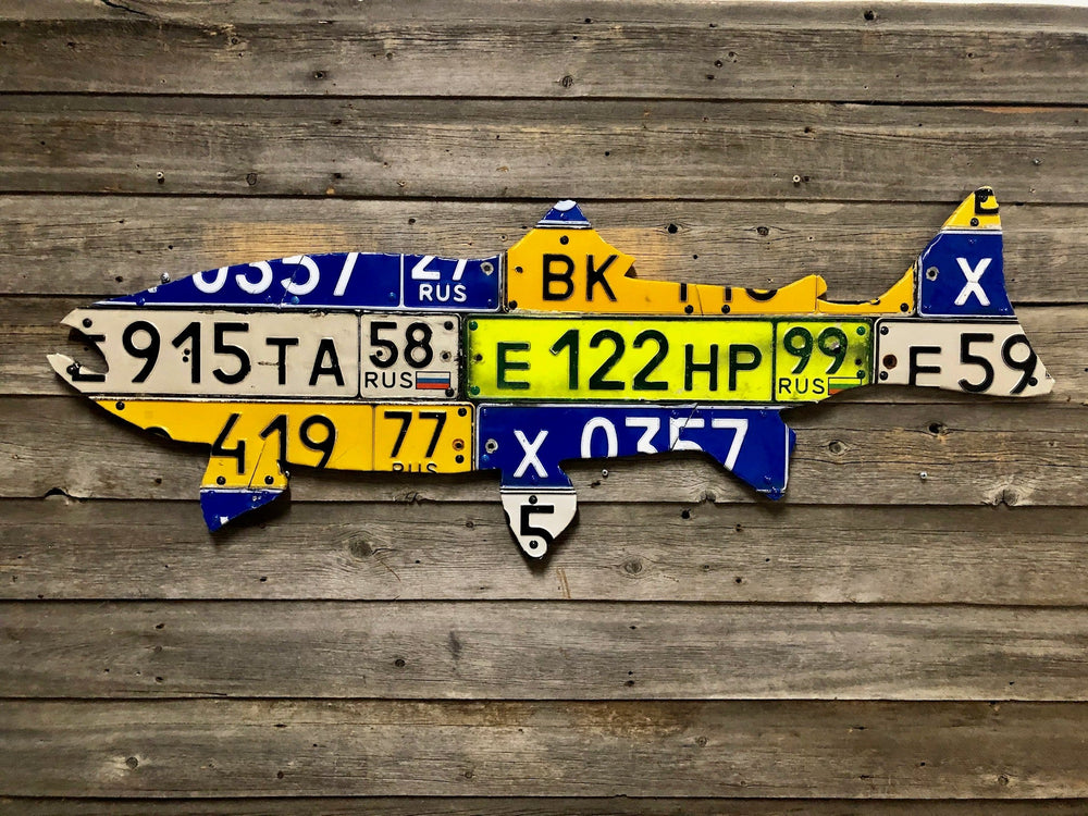 Russian Trout License Plate Art | Tailwaters Fly Fishing