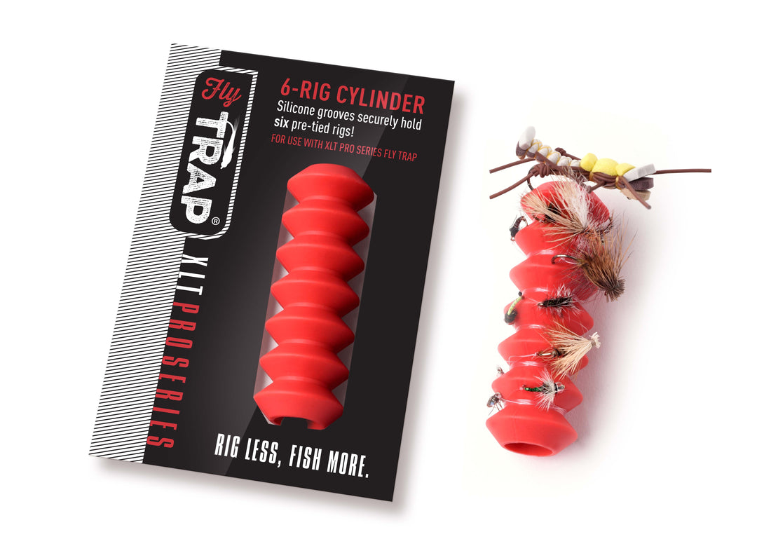 Hareline 6 Rig Silicone Cylinder for XLT Pro Series secures 6 pre-tied dropper rigs | Tailwaters Fly Fishing