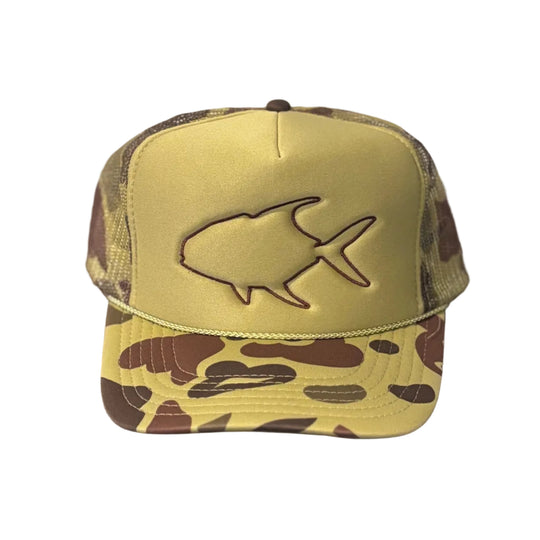 More Left Fly Co Permit Outline Foam Trucker, Camo