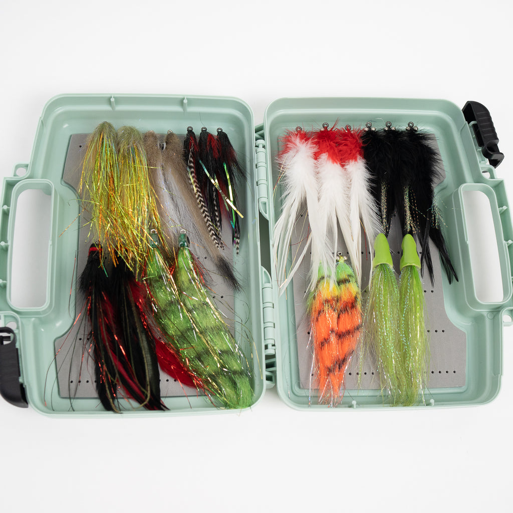 Set 16 Mosche Pike & Bass + Fly Box Taglie 4 A 3/0 Paraerba #PIK1 - Predatori Assicurati