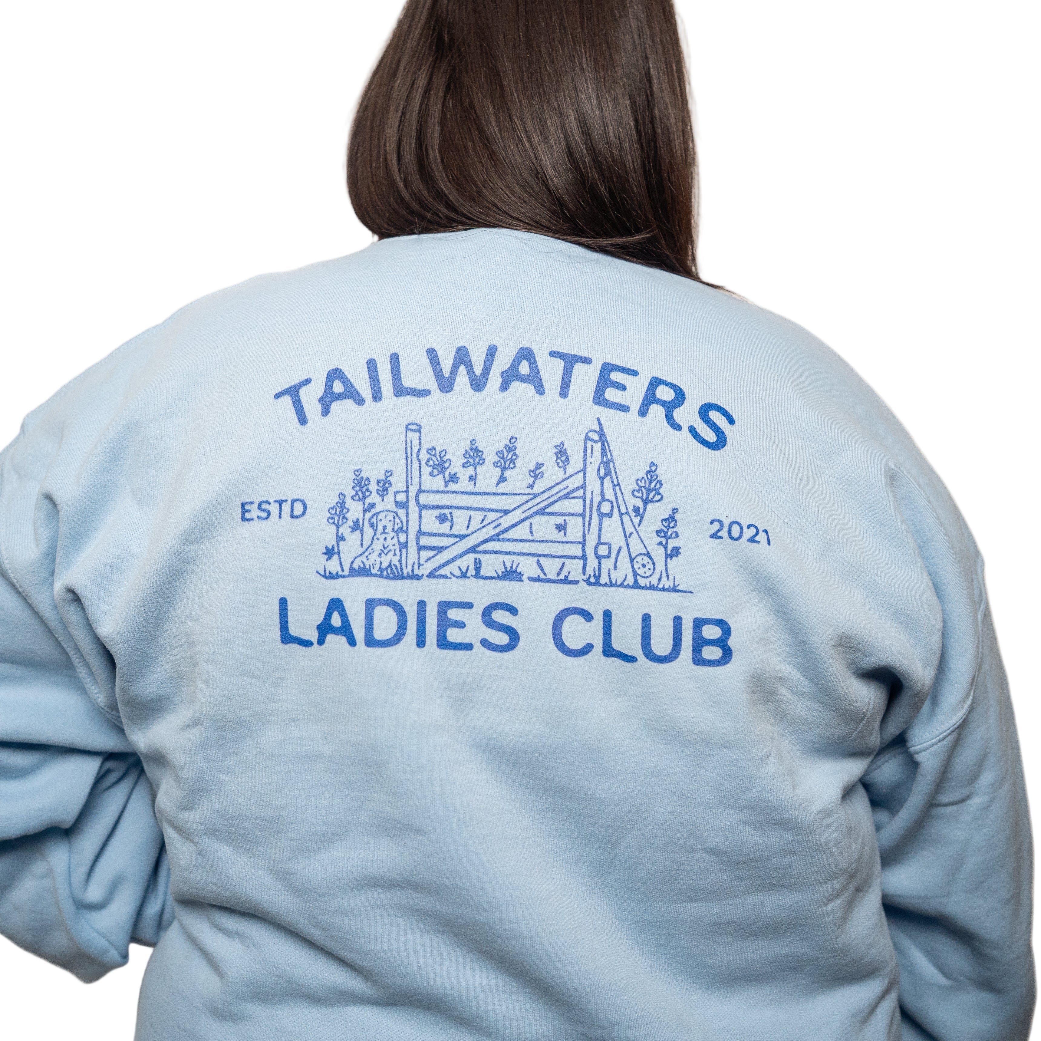 Tailwaters Ladies Club Fence Crewneck Sweatshirt | Tailwaters Fly Fishing