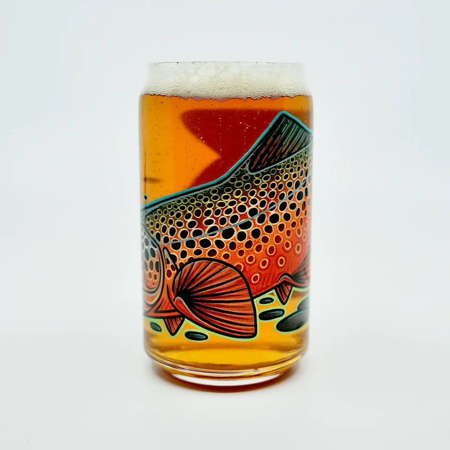 Casey Underwood Brown Trout Beer Glass | Tailwaters Fly Fishing