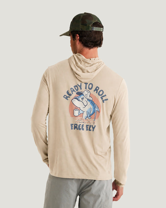 Free Fly Men's Bamboo Lightweight Graphic Hoodie, view 4