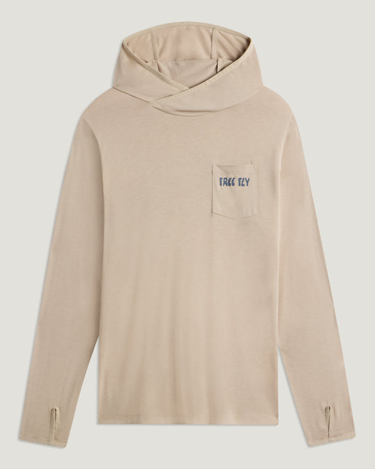 Free Fly Men's Bamboo Lightweight Graphic Hoodie, Desert, view 3