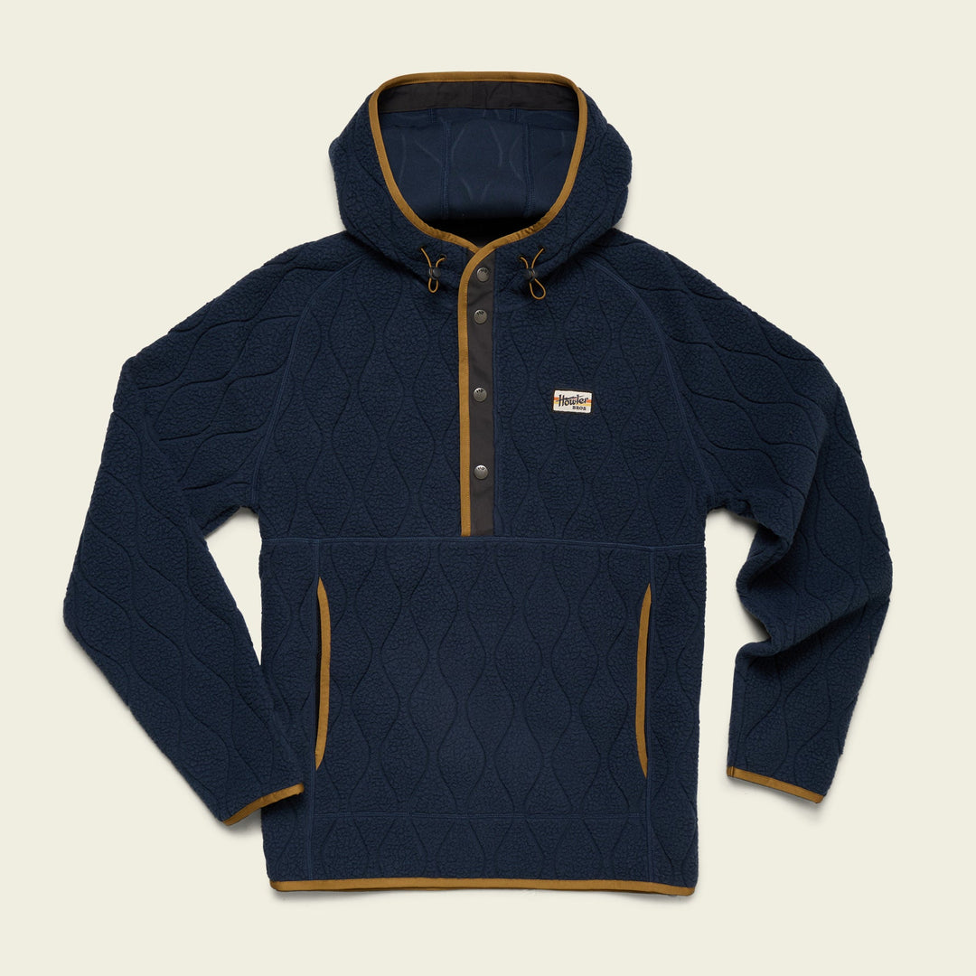 Howler Brothers Chisos Hooded Pullover, Capillary Waves Dark Blue, front view