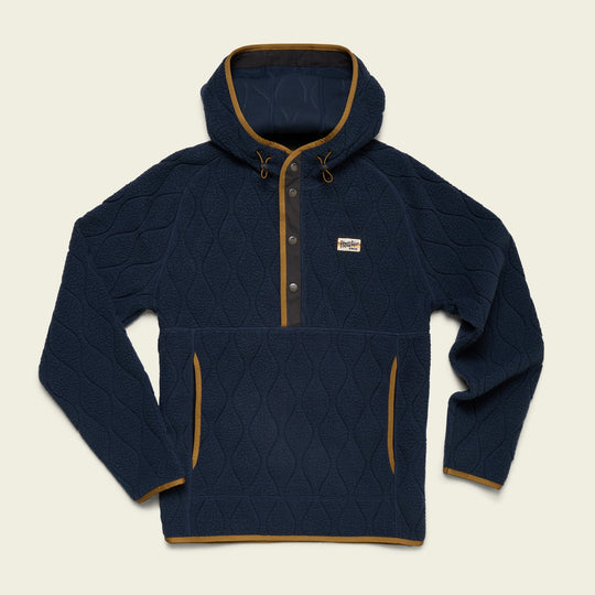 Howler Brothers Chisos Hooded Pullover, Capillary Waves Dark Blue, front view