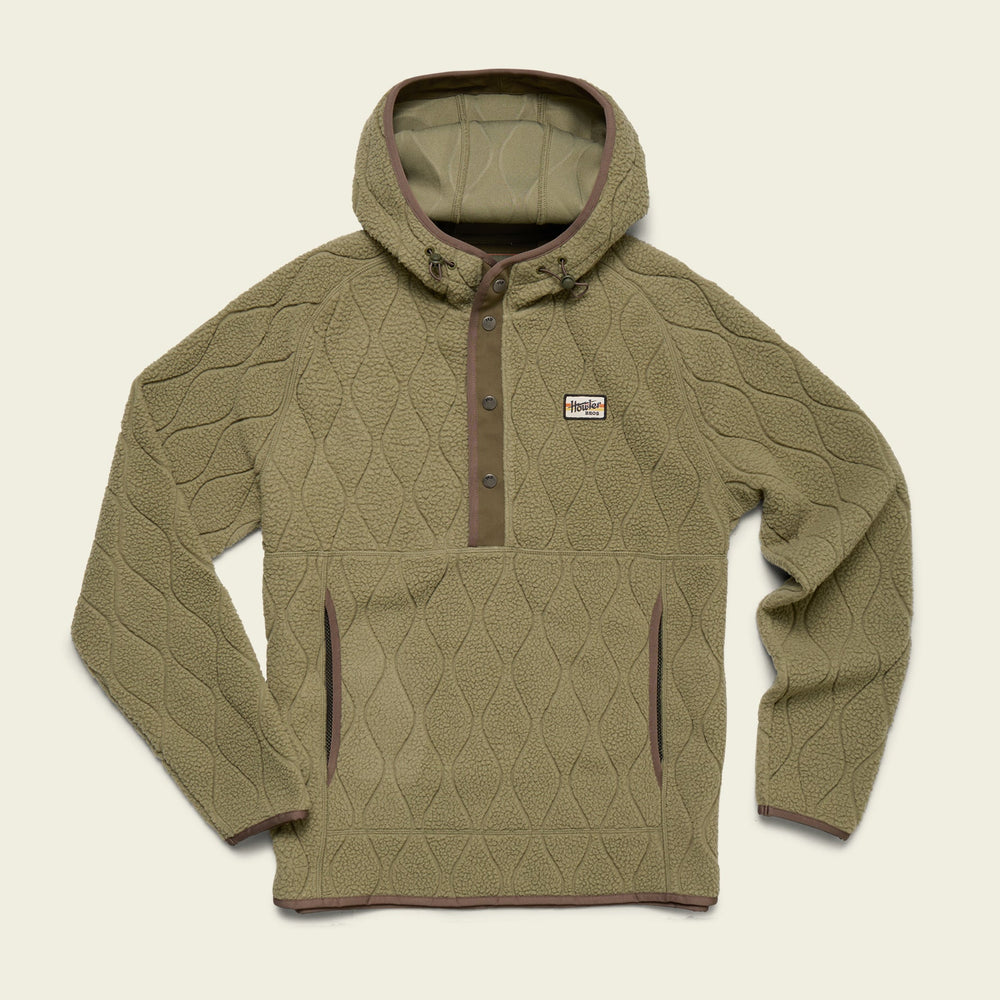Howler Brothers Chisos Hooded Pullover, Capillary Waves Lichen Green, front view