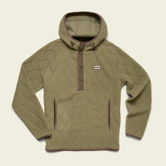 Howler Brothers Chisos Hooded Pullover, Capillary Waves Lichen Green, front view