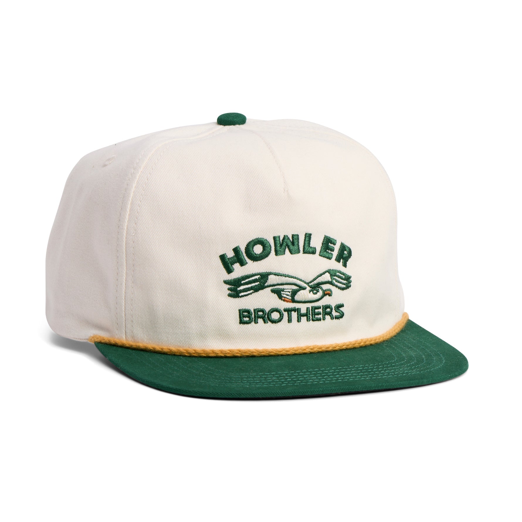Howler Brothers Unstructured Snapback: Seagull : White / Green | Tailwaters Fly Fishing