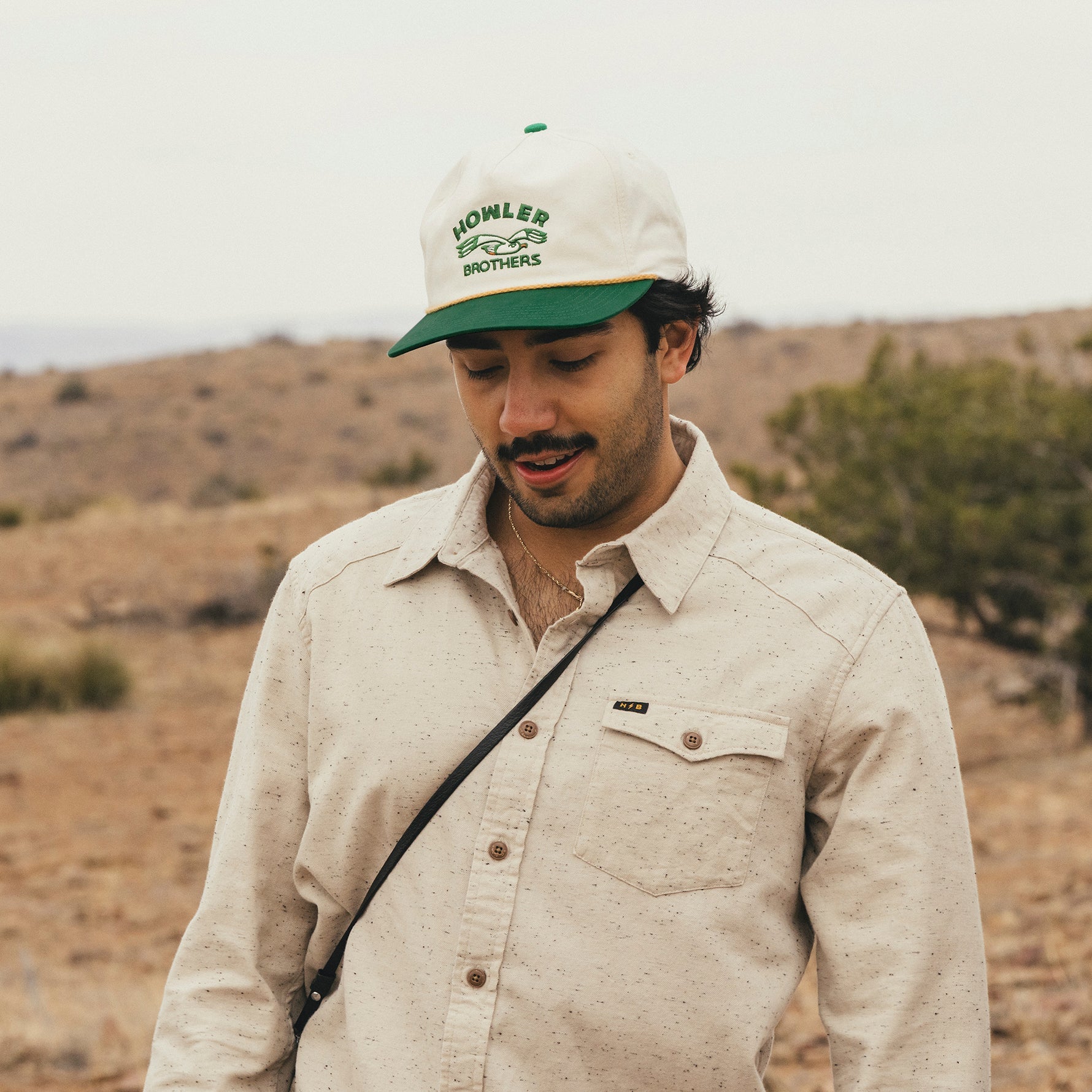 Howler Brothers Unstructured Snapback: Seagull : White / Green | Tailwaters Fly Fishing