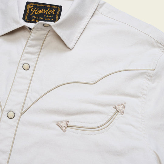 Howler Brothers Broncbuster Longsleeve Snapshirt, Prairie Dust, detail