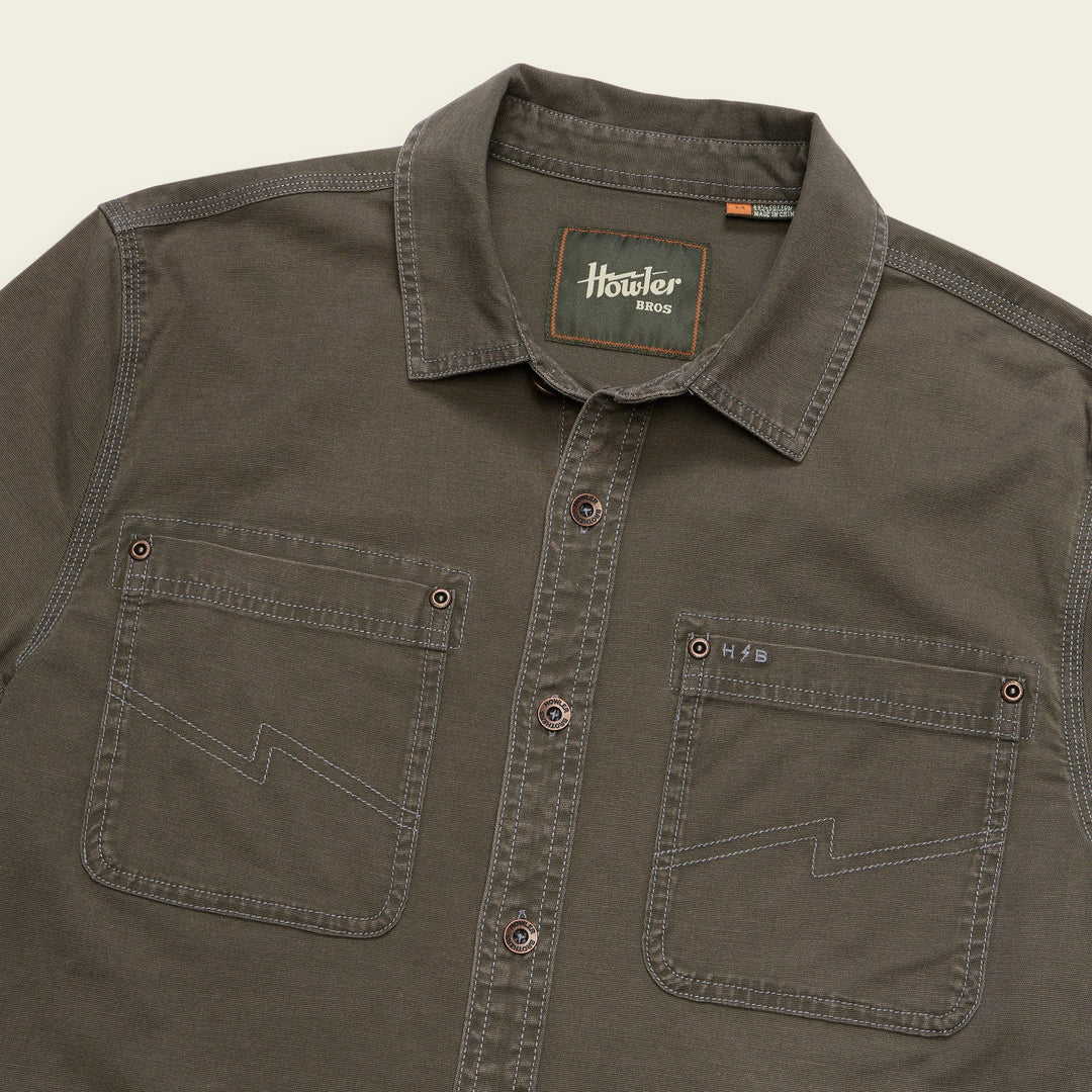 Howler Brothers HB Trade Shirt, Anthracite, angled view