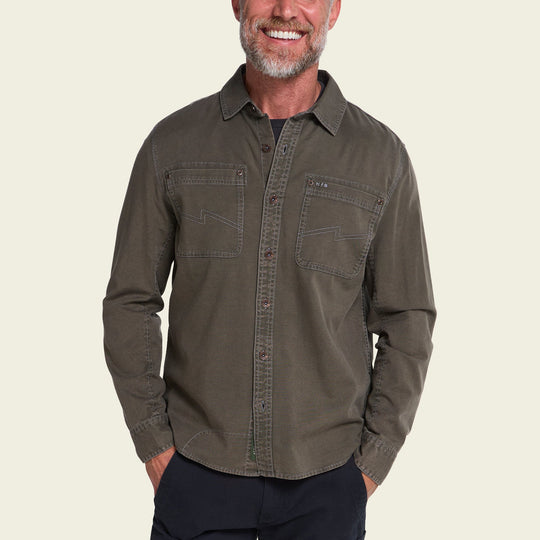 Howler Brothers HB Trade Shirt, Anthracite, front view, view 3