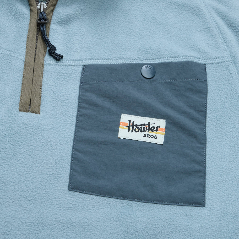 Howler Brothers Free Range Fleece Pullover, Iron Blue, detail