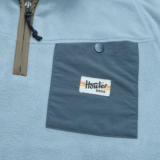 Howler Brothers Free Range Fleece Pullover, Iron Blue, detail