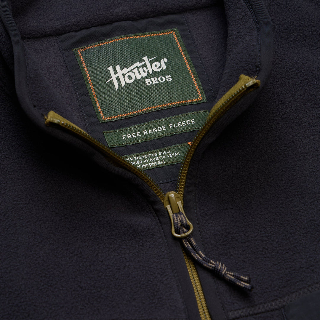 Howler Brothers Free Range Fleece Vest, Carbonite, detail
