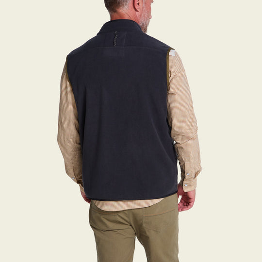 Howler Brothers Free Range Fleece Vest, Carbonite, back view